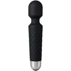 Wholesale 🥰 Bondara Black Silicone 20 Function Rechargeable Wand Vibrator 😀