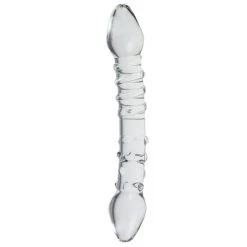 Hot Sale 🥰 Glacier Glass Clear Spiral And Dot Dual-Sided Dildo ? 5.5 Inch 😀